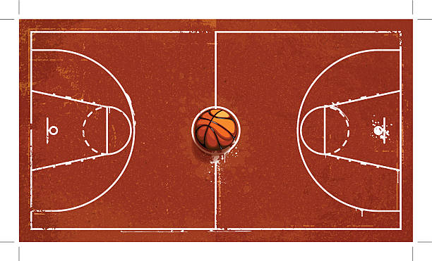 ilustraciones, imágenes clip art, dibujos animados e iconos de stock de grunge básquetbol patio de juegos - basketball court