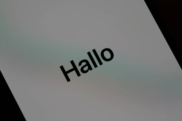istock The German Word Hallo, Translation: Hello on a Display 1504512913