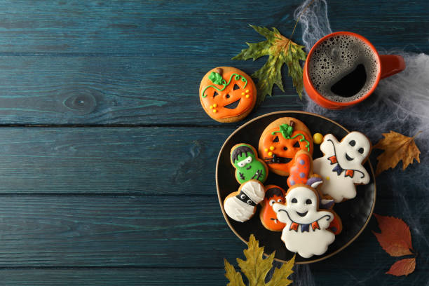 istock Concept of Halloween sweets, funny sweets, space for text 1504513983