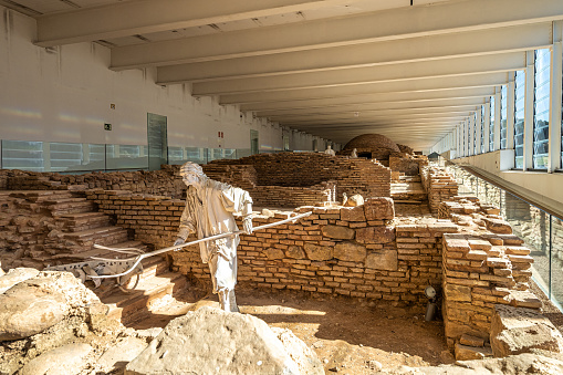 Jaca, Spain - Oct 25, 2022: New monastery exhibition San Juan de la Pena near Jaca. Huesca, Aragon. Spain in Europe