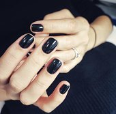 Black nail manicure