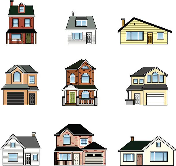 Vector illustration of Set of Homes