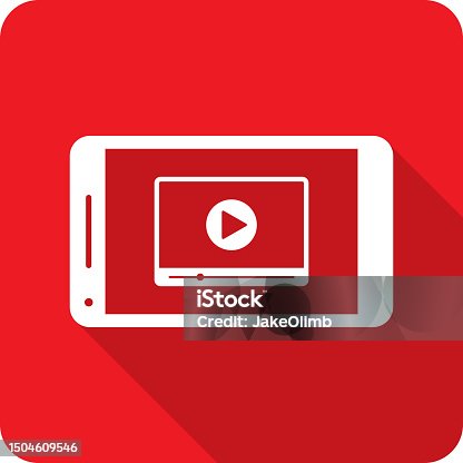 istock Video Player Widescreen Smartphone Icon Silhouette 1504609546