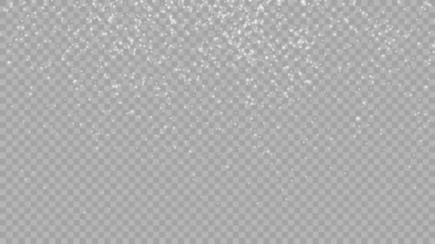 Vector illustration of Vector heavy snowfall, snowflakes in different shapes and forms. Snow flakes, snow background. Falling Christmas