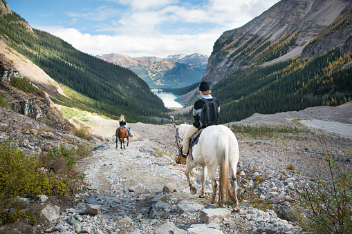 Horseback riding to Plain of Six Glaciers, Lake Louise, Banff National Park
