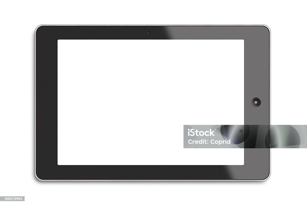 Tablet computer Generic tablet PC with white screen isolated on white Abstract Stock Photo