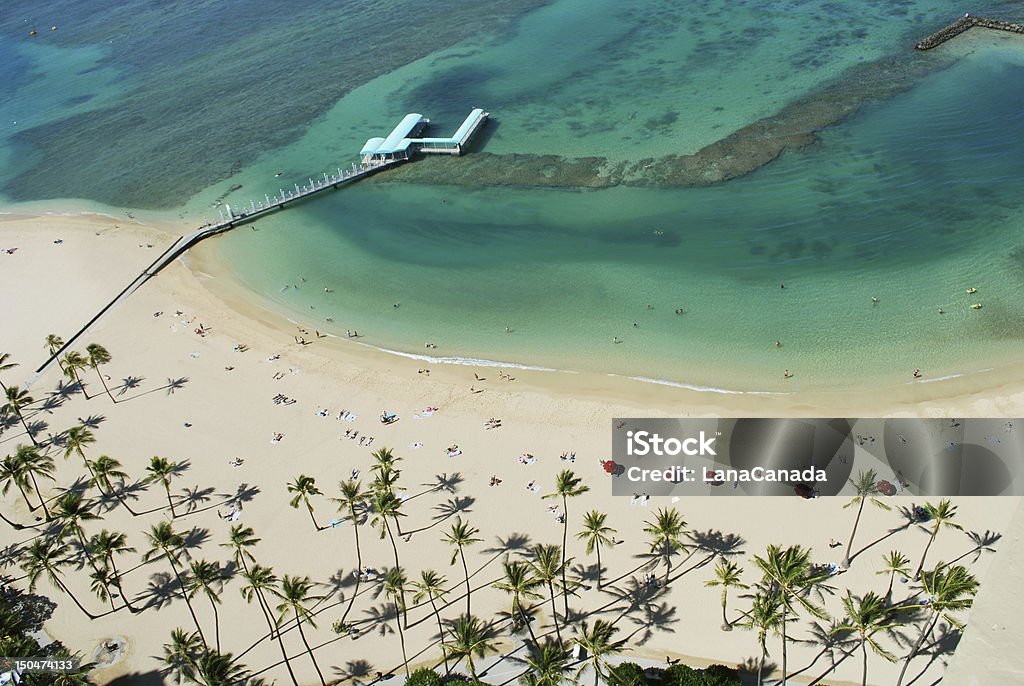 Praia de Waikiki, Oahu, Havaí. - Foto de stock de Diamond Head royalty-free