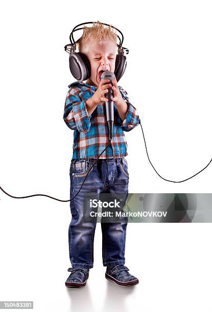 The Singing Kid Stock Photo - Download Image Now - Child, Microphone, Boys