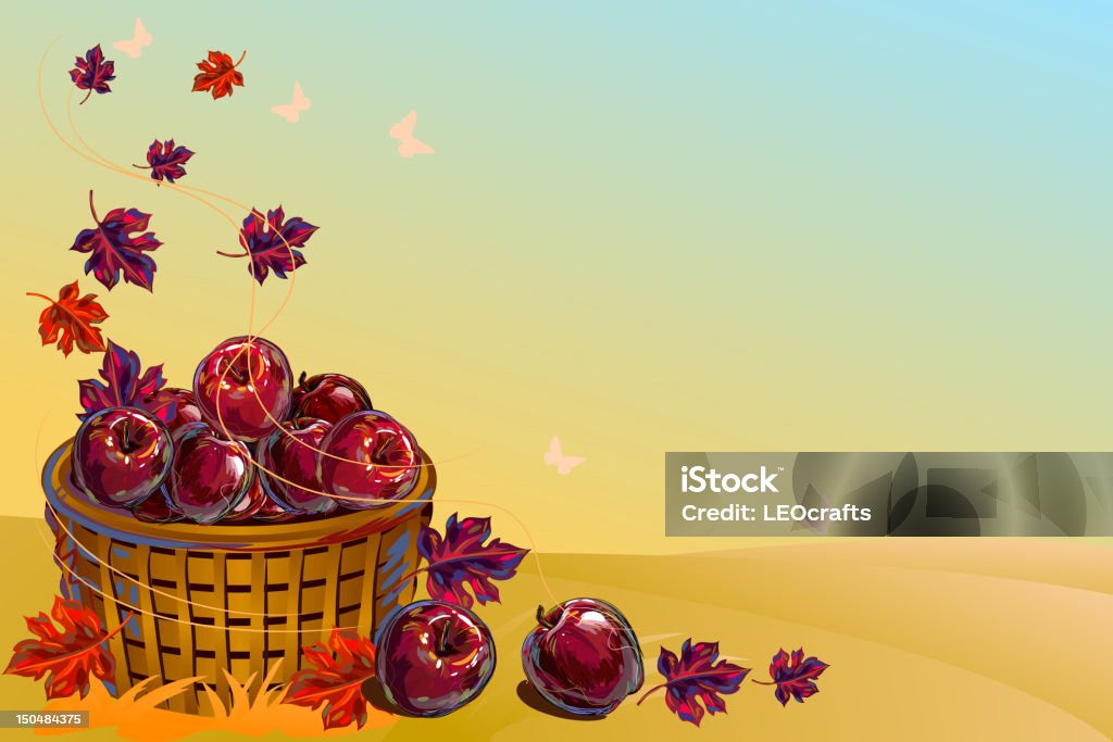 Piękna jesień tło - Grafika wektorowa royalty-free (Jabłko)