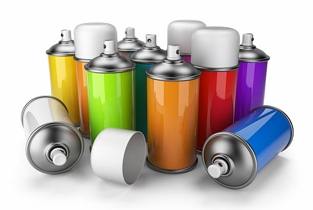istock Colorful spray cans. 3D icon isolated 150484910