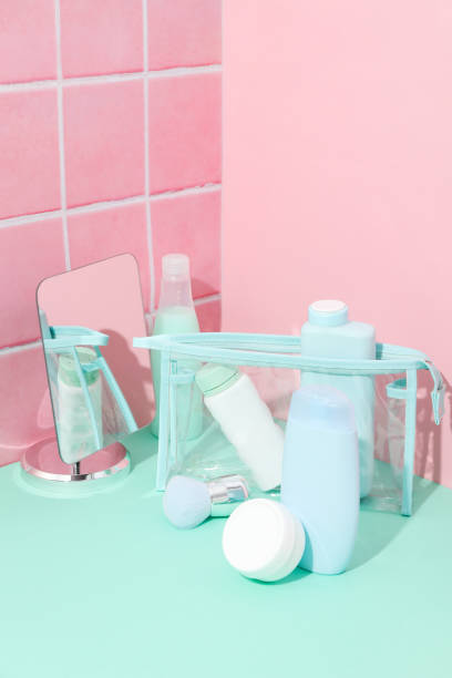 istock Bath accessories, toilet bag for different self care items 1504879317