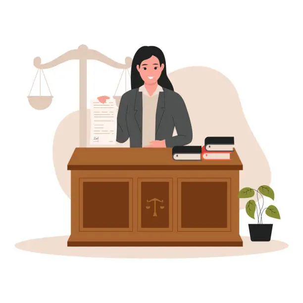 Vector illustration of Legal law justice service concept