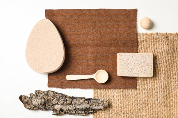 istock Flat lay of creative moodboard composition, top view 1504911680