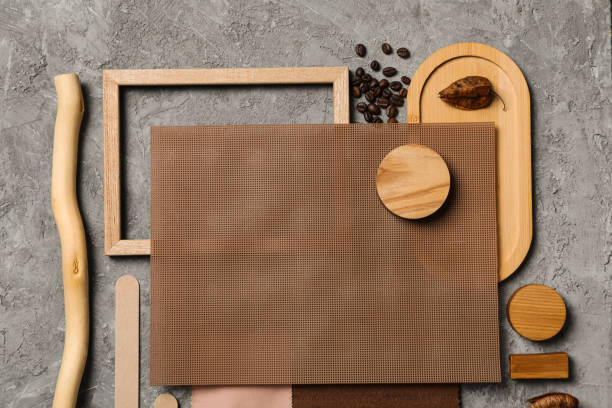 istock Flat lay of creative moodboard composition, top view 1504914925