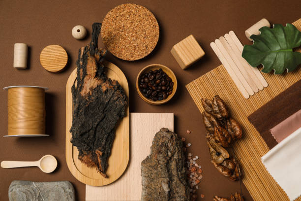 istock Flat lay of creative moodboard composition, top view 1504915990