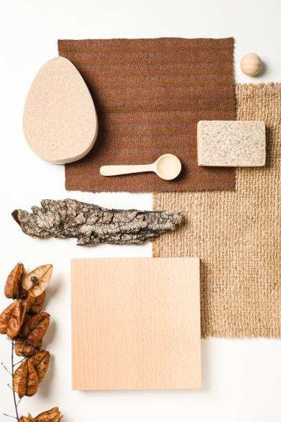 istock Flat lay of creative moodboard composition, top view 1504916520