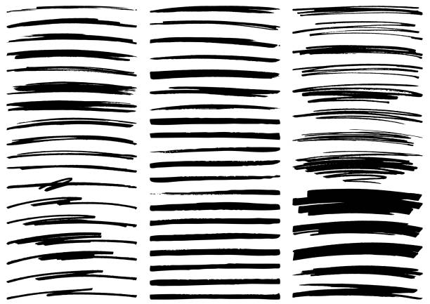 Black pen marker line vectors Black marker pen rough scribble lines vector sketch drawing illustration underline stock illustrations