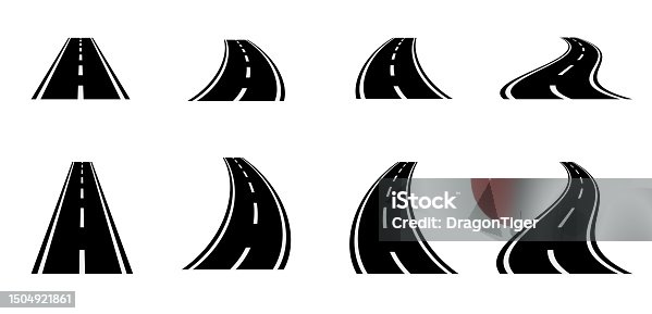 istock Illustration of road with perspective set 1504921861
