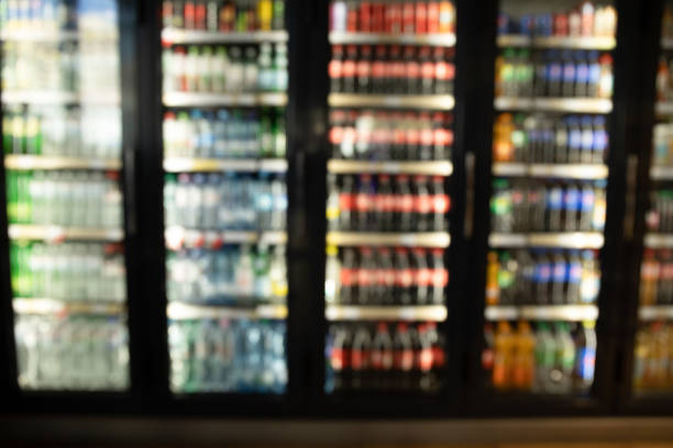 istock Supermarket convenience store refrigerators with different drinks 1504922384