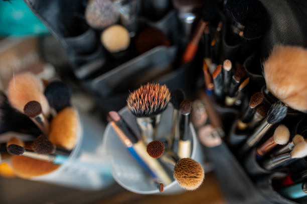 istock Make up brushes in fashion ans beuty industry. 1504930709