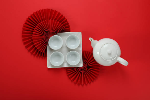 Concept of tea, asian tea, top view