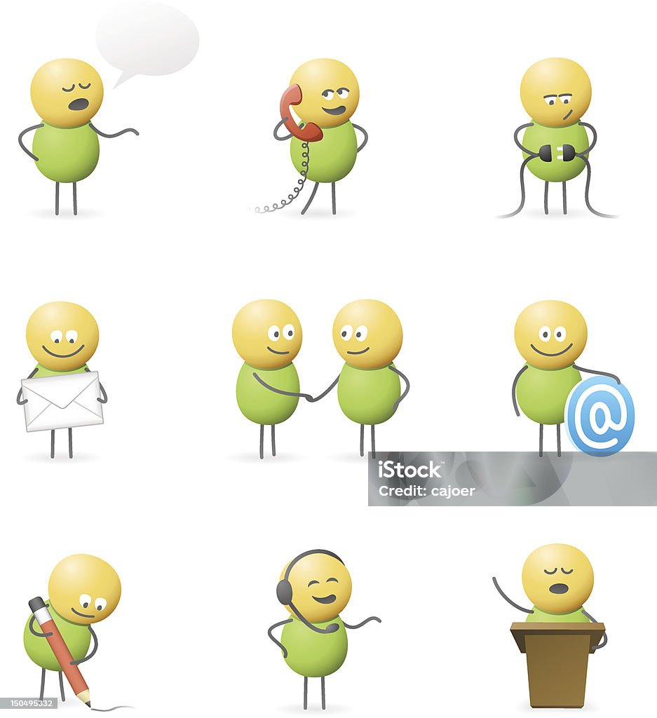 Communicating Characters Cute vector characters in communication situations. High resolution jpg included. Cable stock vector