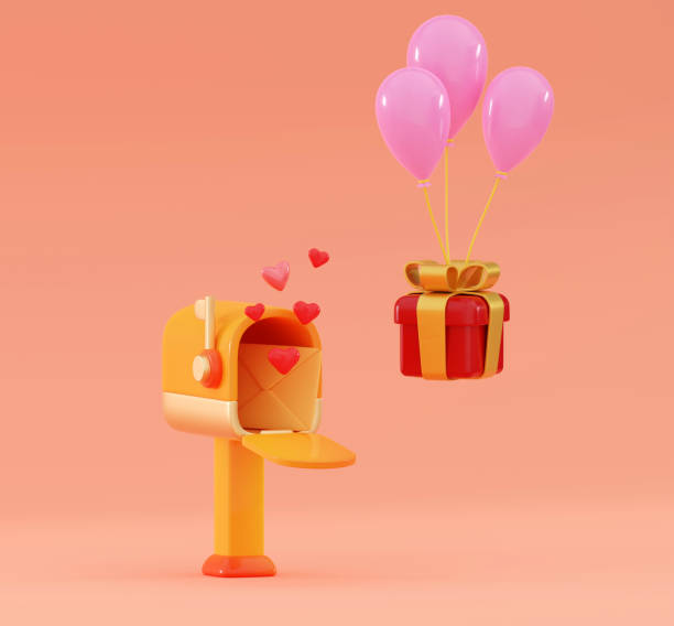 istock 3D Mailbox with letter in envelope and gift with balloons Sent mail 1504984412