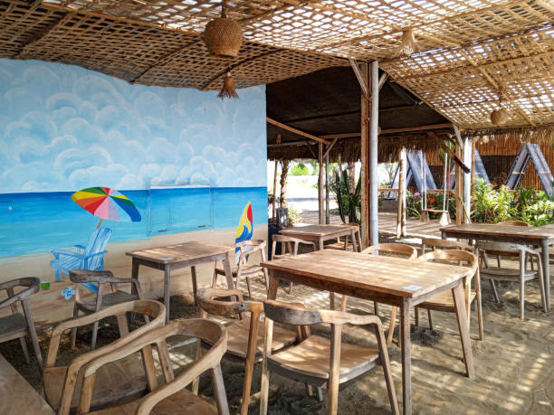 istock Interior design og traditional restaurant in tropical beach style 1504989828