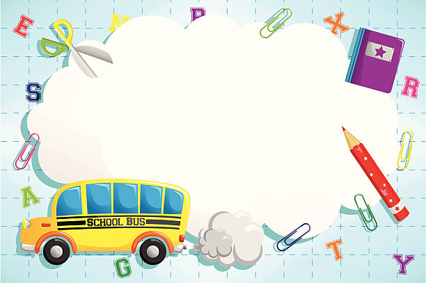 Back to school background A vector illustration of back to school background bus borders stock illustrations