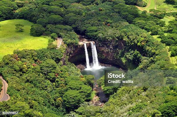 Foto de Wailua Fallskauai Havaí e mais fotos de stock de Cascata - Cascata, Catarata Wailua, Kauai