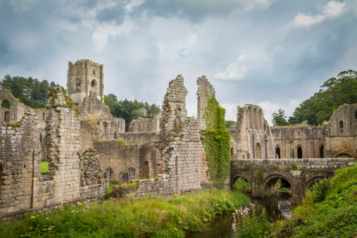 Fountains Abbey  medieval  monastery North Yorkshire England