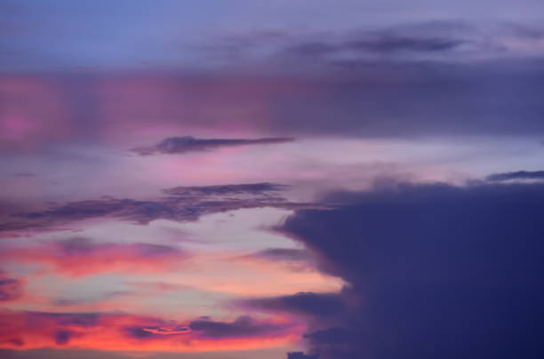 Background of colorful dramatic sunset with twilight color sky and clouds