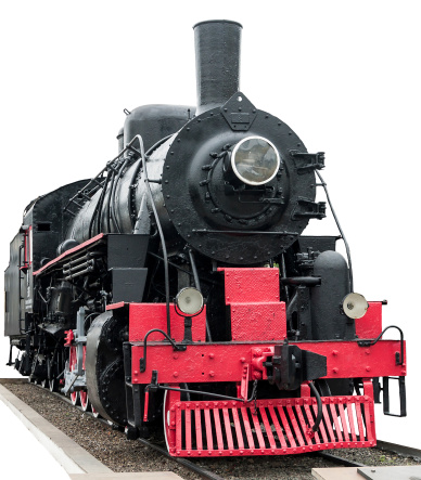 Steam train on a white background.