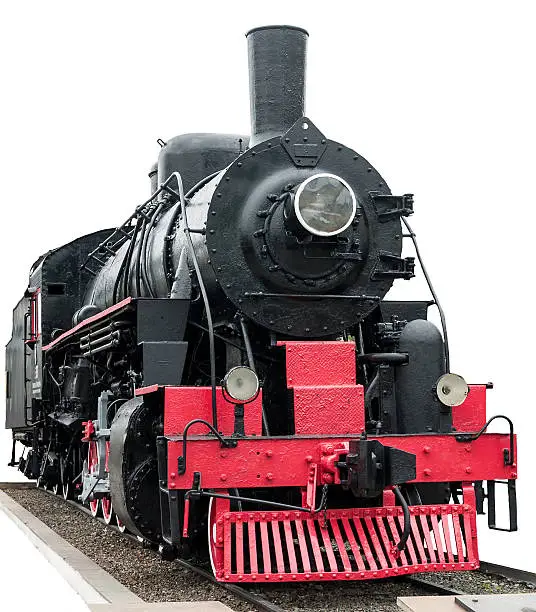 Steam train on a white background.