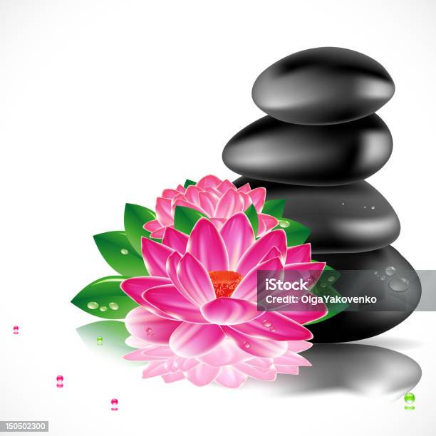 Stones And Flower Stock Illustration - Download Image Now - Abstract, Asia, Asian Culture