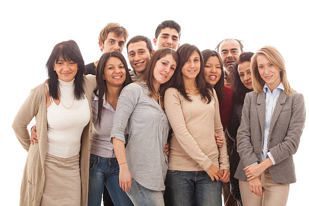 istock Happy Multicultural Group of People on White 150502454