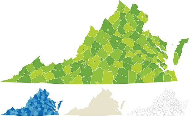 Vector illustration of Virginia County Map