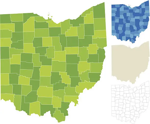 Vector illustration of Ohio County Map