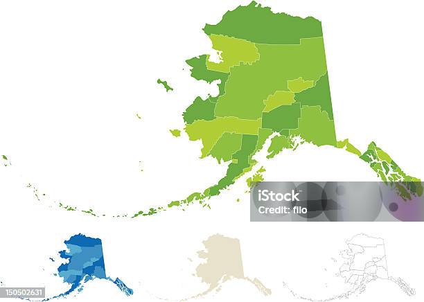 Alaska County And Census Area Map-vektorgrafik och fler bilder på Alaska - Amerikansk delstat - Alaska - Amerikansk delstat, Karta, Alaska Statehood