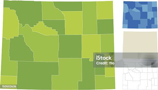 Vetores de Wyoming County Mapa e mais imagens de Wyoming - Wyoming, Mapa, Distrito