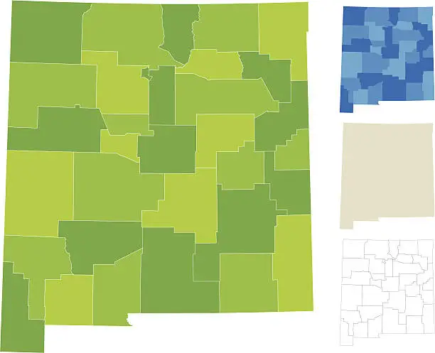 Vector illustration of New Mexico County Map