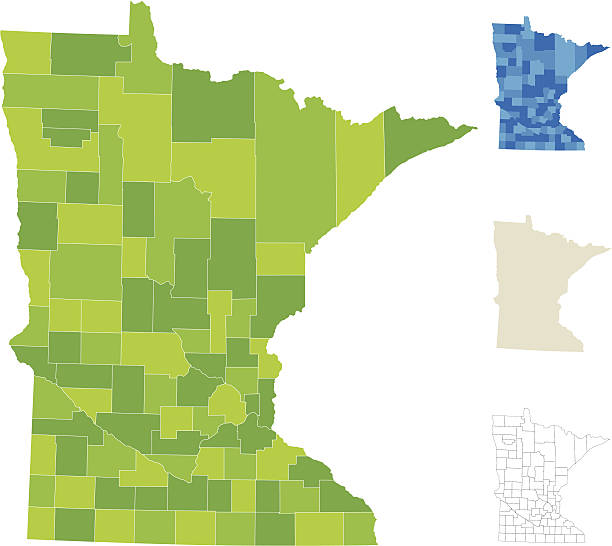 Minnesota County Map Highly-detailed Minnesota county map. Each county is in it's own separate labeled layer. All layers have been alphabetized for easy manipulation and use. (see image below -- note: labels only available in AICS2 and AI10 files) minnesota map stock illustrations