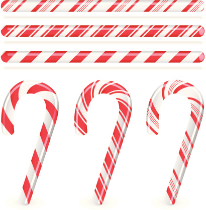 Candy cane holiday elements.
