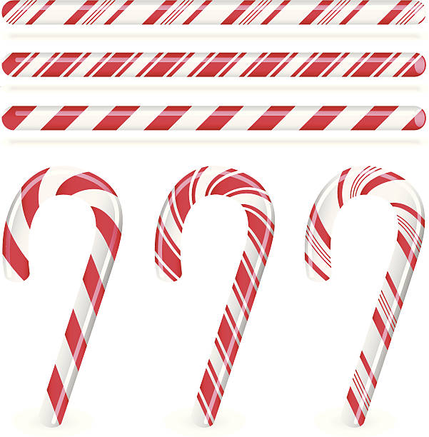 Candy Canes Candy cane holiday elements. candy cane striped stock illustrations