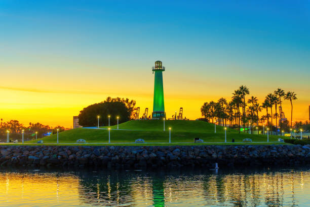 istock Long Beach Lions Lighthouse in California at Sunset 1505055985