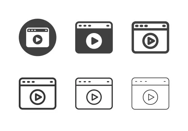Vector illustration of Online Multimedia Icons - Multi Series