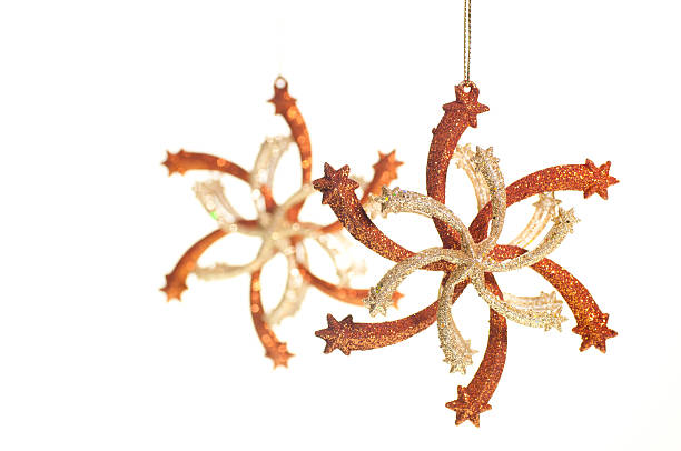 istock Hanging gold and bronze Christmas stars 150507268