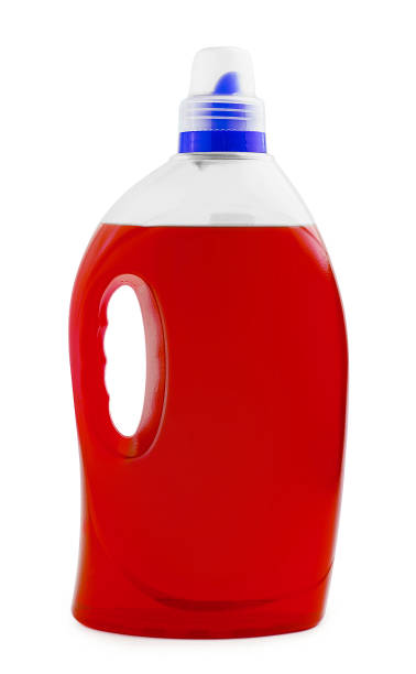 istock Red liquid soap or detergent in a plastic bottle 1505101223