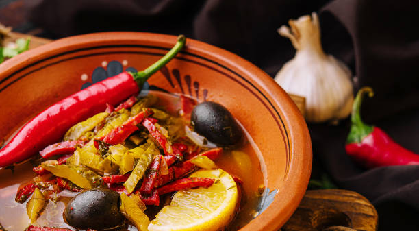 istock Meat Solyanka soup on a wooden board 1505112200
