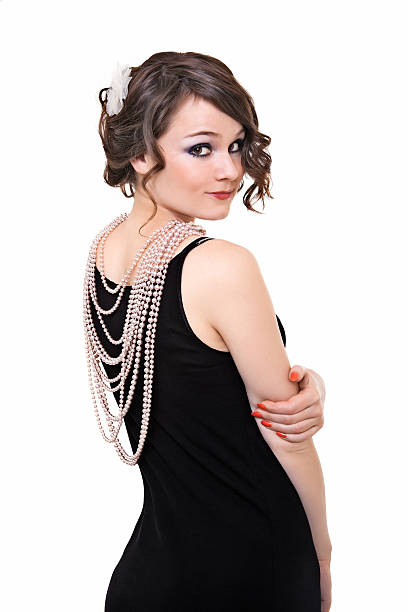 istock Woman in long pearl necklace 150511906